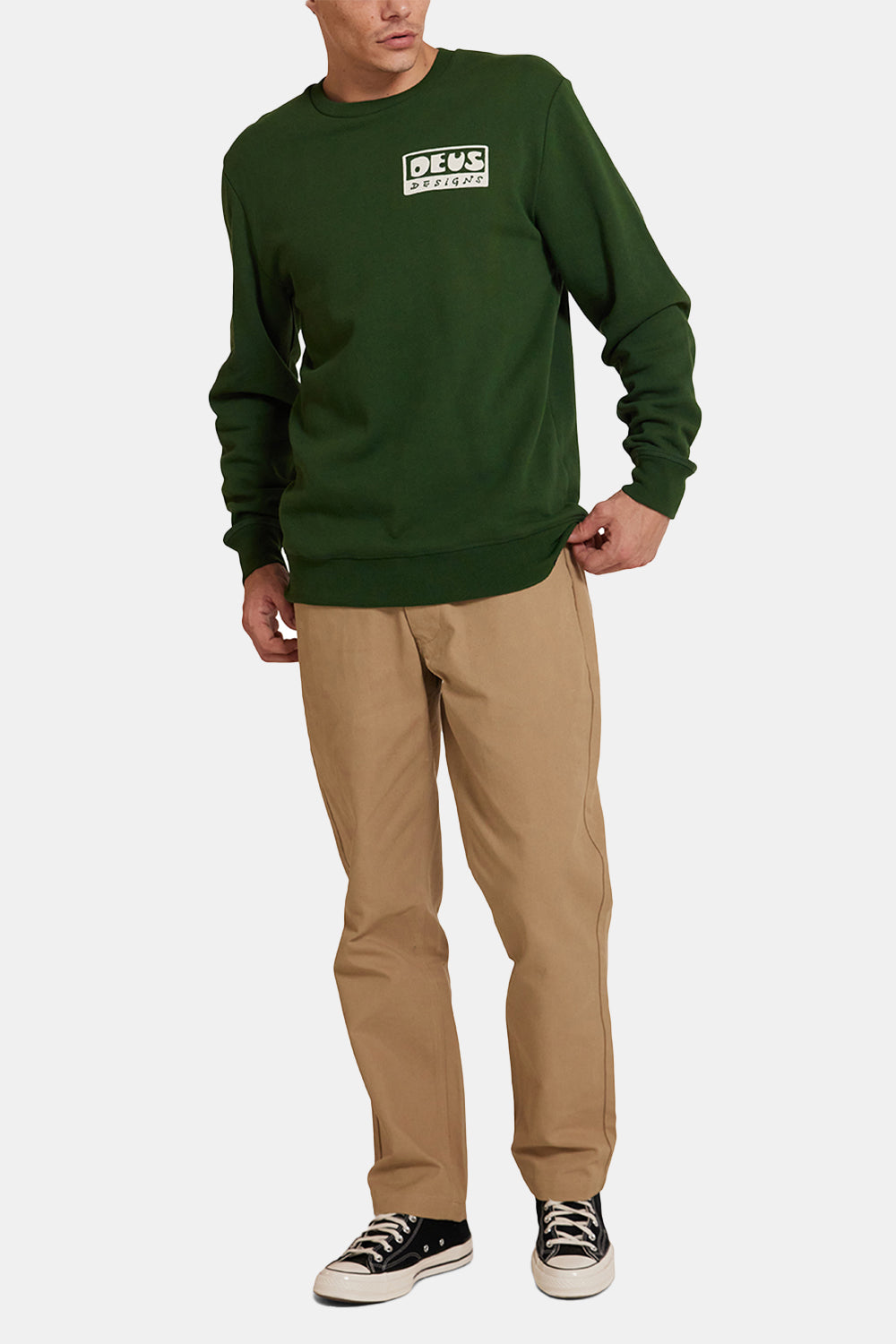 Deus Nice To See You Crew Sweatshirt (Hillside Green)