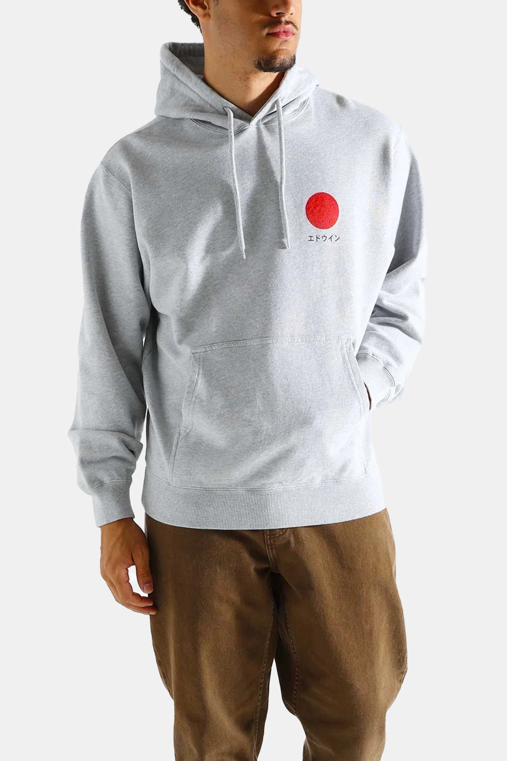 Edwin Japanese Sun Hooded Sweatshirt (Grey Marl)