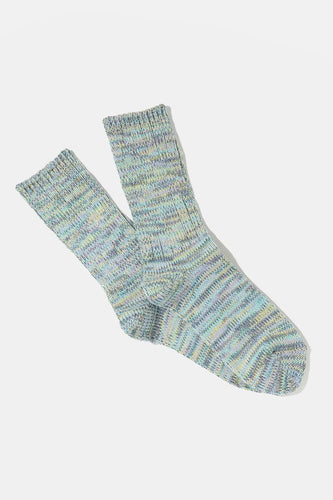 Anonymous Ism 5 Colour Mix Ribbed Crew Socks (Sax) | Socks