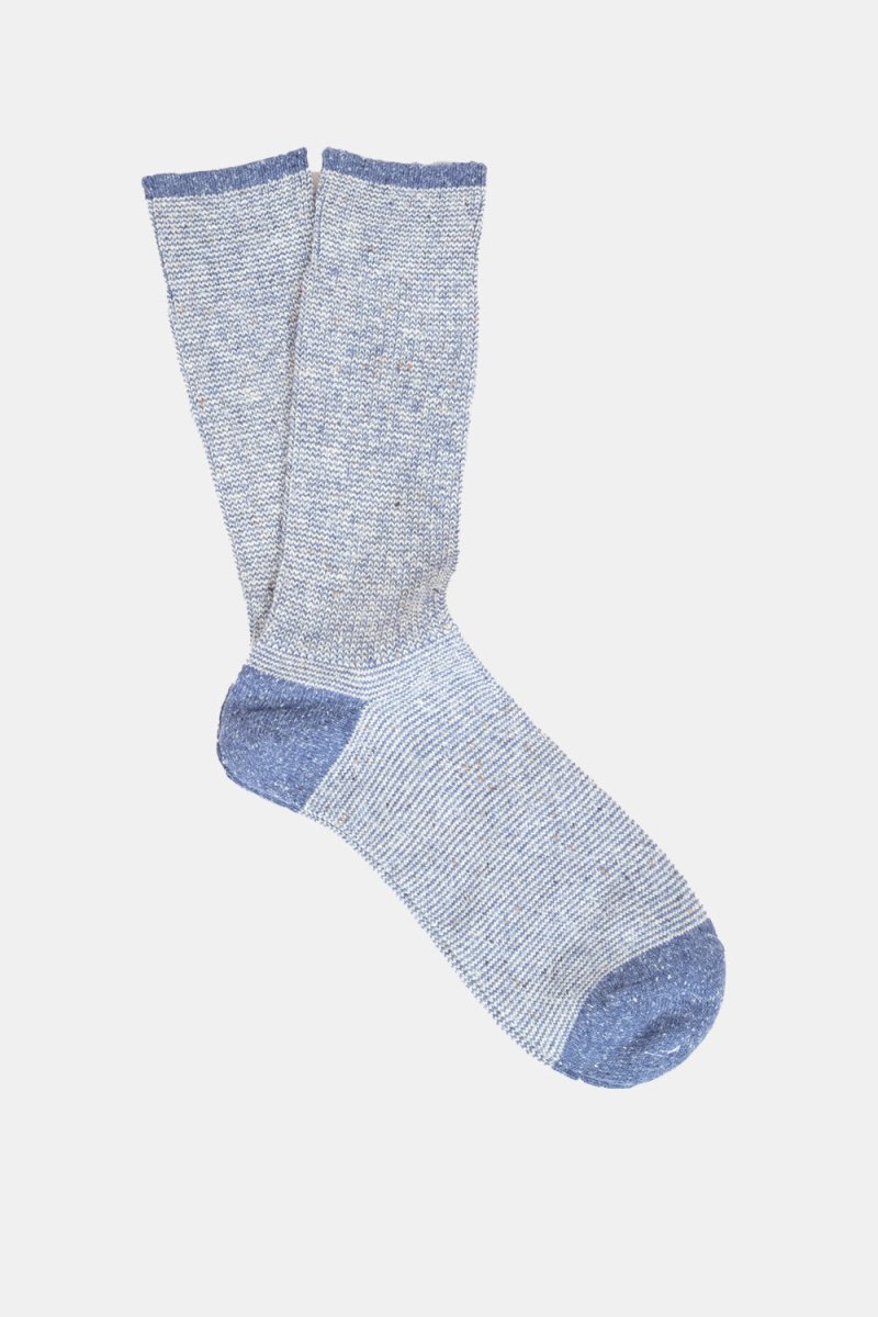 Anonymous Ism Nep Amerib Pack of Three Crew Socks (Ecru / Blue) | Socks