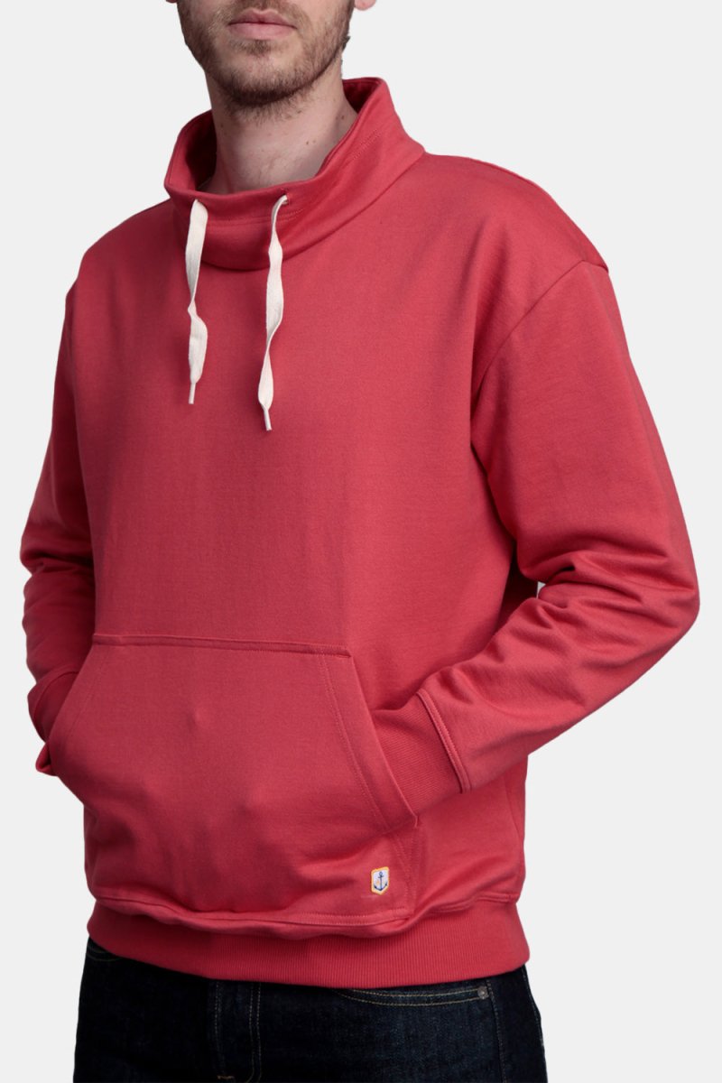 Armor Lux Organic Cotton Sweatshirt Stand-Up Collar (Cranberry Red) | Sweaters