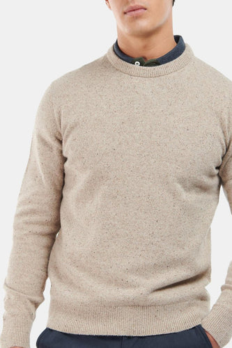 Barbour Tisbury Knitted Crew Sweater (Stone) | Sweaters