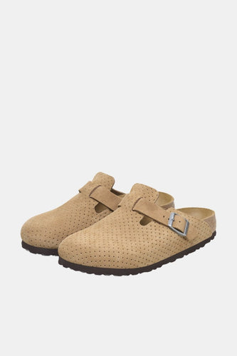 Birkenstock Boston BS Suede Embossed (Emboss Dots New Beige) | Sandals