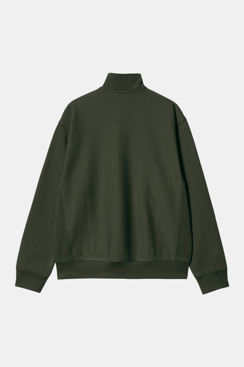 Carhartt Half Zip American Script Sweatshirt (Plant Green) | Sweaters