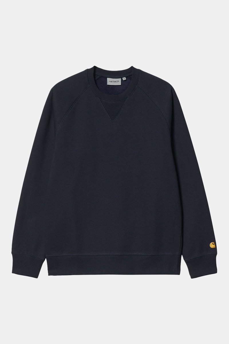 Carhartt WIP Chase Sweatshirt Sweat (Dark Navy / Gold) | Sweaters