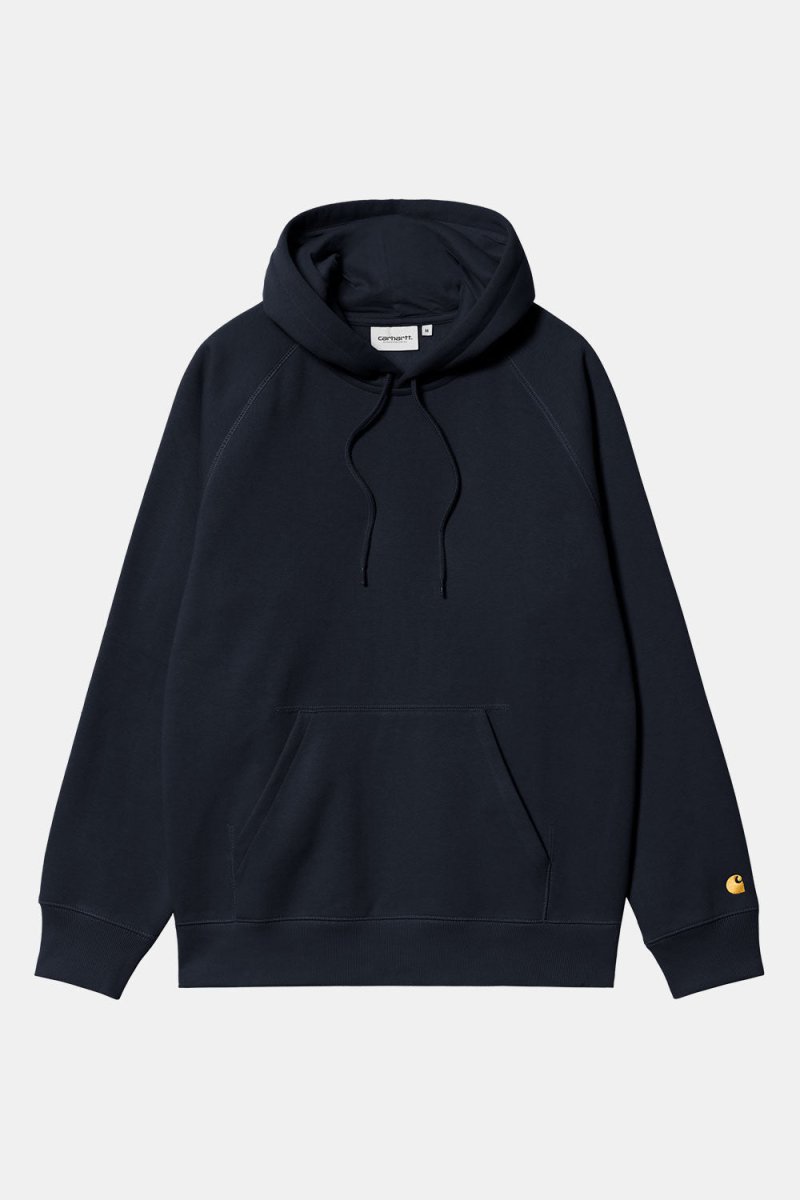 Carhartt WIP Hooded Chase Sweat (Dark Navy/Gold) | Sweaters