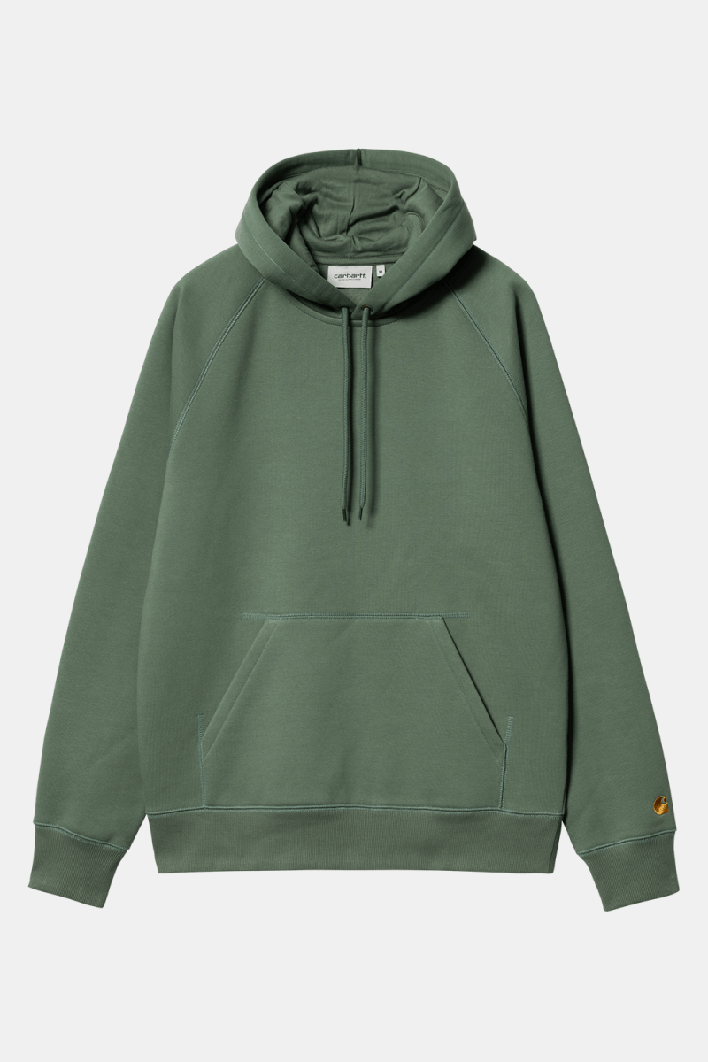 Carhartt WIP Hooded Chase Sweatshirt (Duck Green/Gold) | Sweaters