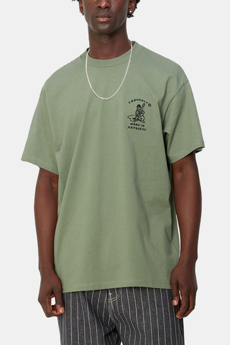 Carhartt WIP Short Sleeve Icon T-Shirt (Park Green/Black) | T-Shirts