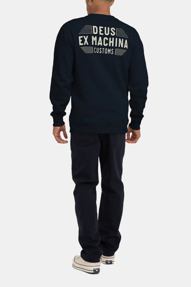 Deus Fender Crew Sweatshirt (Navy) | Sweaters