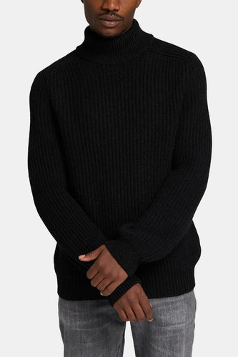 Edwin Roni High Collar Sweatshirt (Black) | Sweaters