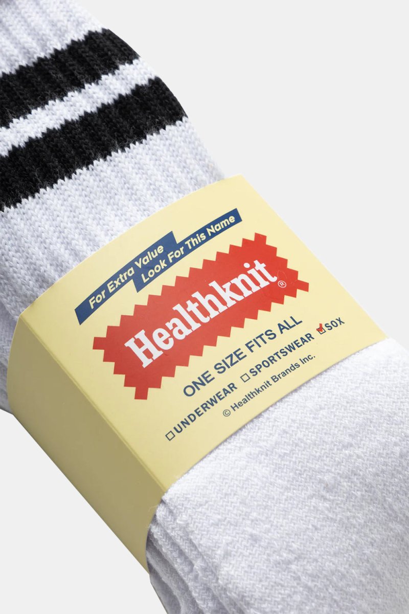 Healthknit 3 Pack 3 Line Crew Socks (Navy/Black/Grey) | Socks