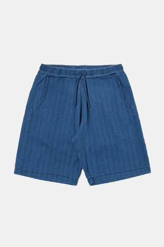 Universal Works Herringbone Denim Lumber Short (Washed Indigo) | Shorts