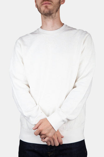 Universal Works Loopback Embroidered Oversized Sweatshirt (Ecru) | Sweaters