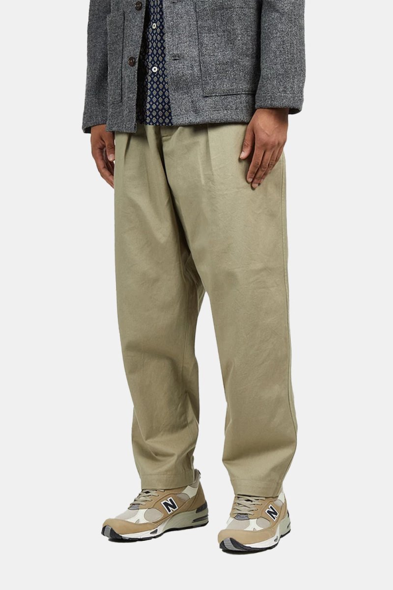 Universal Works Pleated Track Pant (Stone) | Trousers