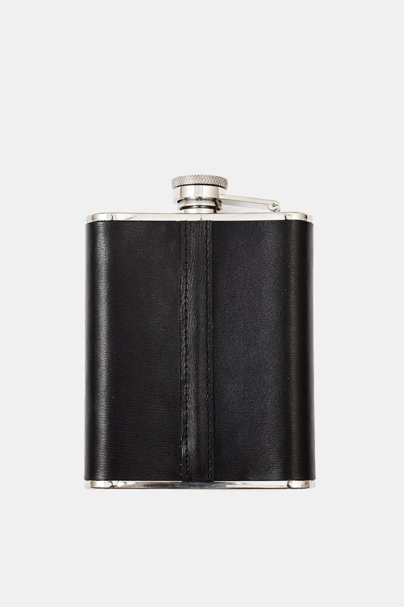 Zippo Hip Flask (Black Leather) | Accessories